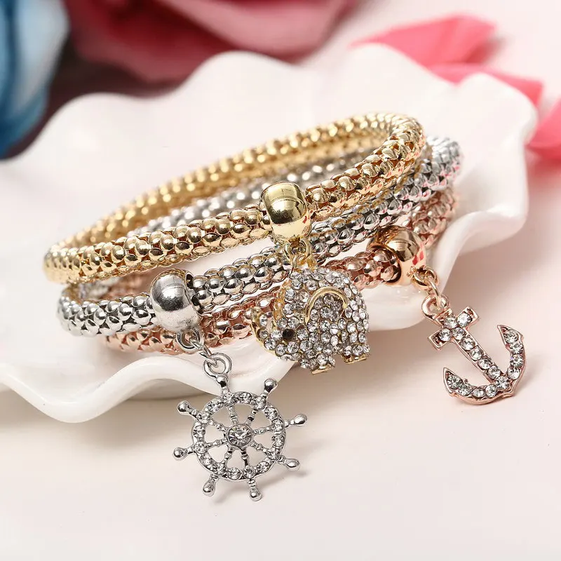 Браслеты для пар женские и мужские Многослойные браслеты с подвесками