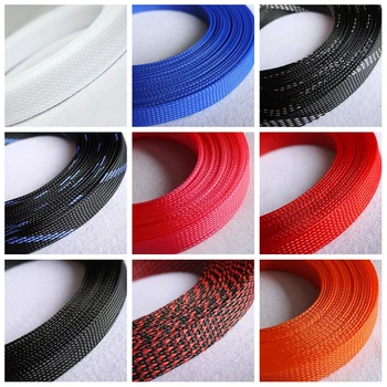 

4meter 25mm Cable Sleeves 3 wire Encryption PET Snakeskin mesh Wire Protecting Cable Sleeve wire nylon shock for cable sets