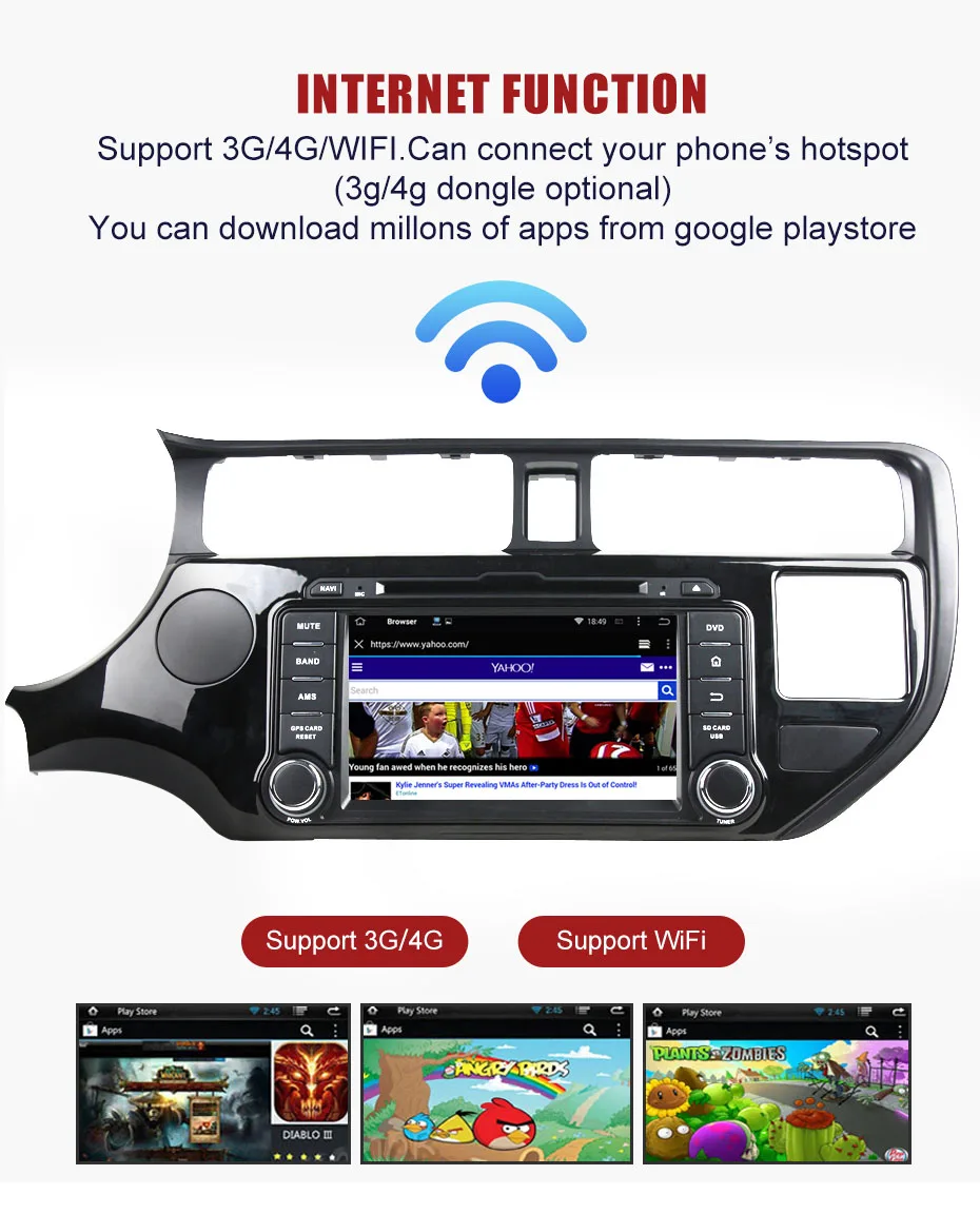 Top KANOR 4G RAM 8 Core Android 8.0 Car Multimedia Player for KIA Rio K3 2011 2012 2din Car Radio GPS Multimedia Autoradio 6