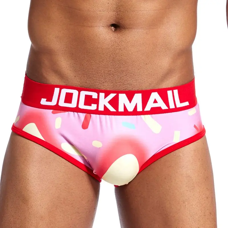 JOCKMAIL Brand Sexy Mens Underwear Briefs calzoncillos hombre slips printed calcinha Cueca Gay Underwear Male Panties white boxer briefs