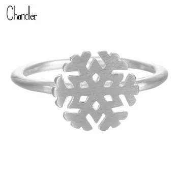 925 Sterling Silver Snowflake Ring Tiny Matte Charm Open Midi Pinkie Knuckle Toe Friendship bague Gift Women Infinity Jewelry
