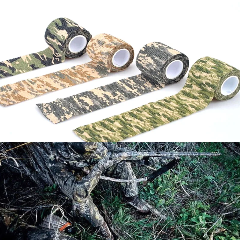 

Outdoor EDC Tactical airsoft Bushcraft Army Camo Camouflage Stealth Tape Camp Hunting Fishing Waterproof Protector Cover
