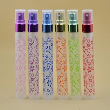 Wholesale 6 Color Mixed 102pcs 10 ml Mini Small Empty Glass Perfume Spray Bottles With Plastic Cap Free Shipping