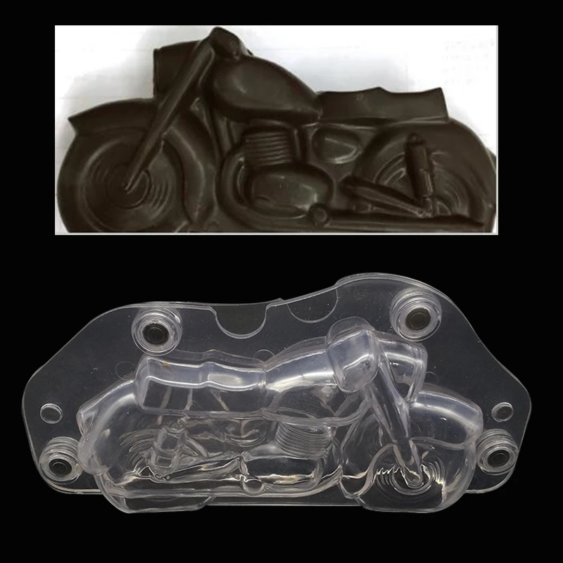 

3D Motorcycle Chocolate mold DIY Handmade Cake Plastic Polycarbonate Autobike Chocolate Making Tool Cake Decorating molds