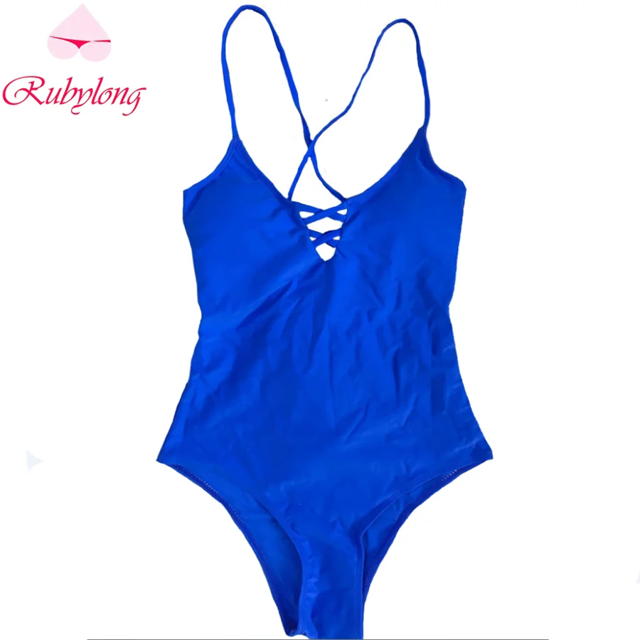 2017 Newest One Piece Suits Women Solid Swimwear Vintage Push Up Padded