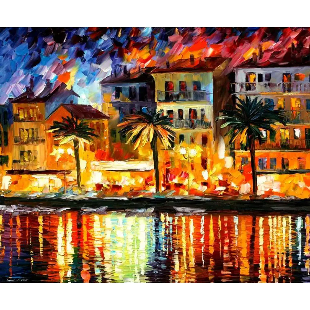 

Modern Art Beautiful Landscape Attractive Corsica Palette Knife Oil Painting on Canvas Hand Painted High Quality