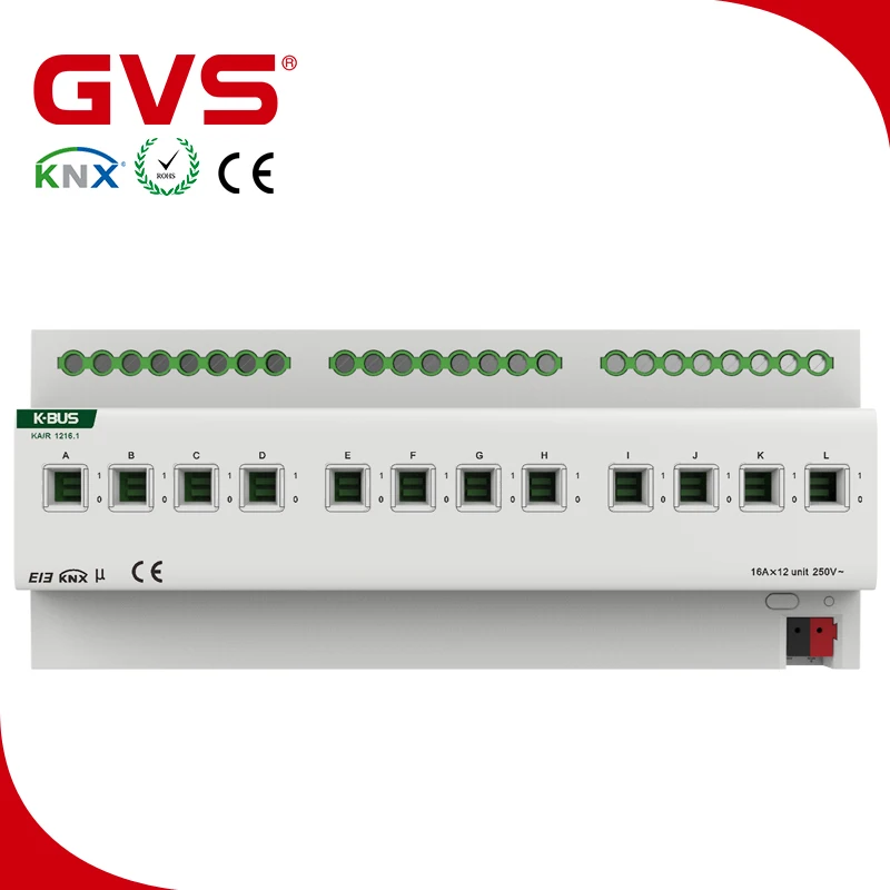 

KNX/EIB GVS K-BUS Manufacturer KNX Switch Actuator 12 folds 20A in KNX smart home automation system