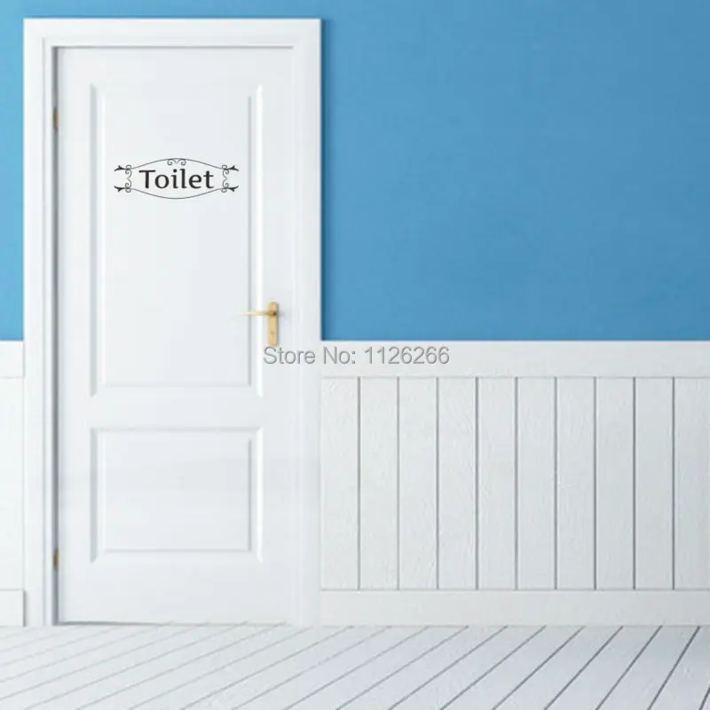 Bathroom Wall Stickers Toilet Vinyl Waterproof Wall Decals Glass Door Decoration Art Letter for