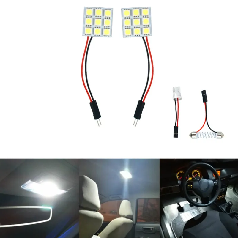 COB 12 SMD 15SMD авто внутренняя отделка Festoon BA9S DC T10 W5W купольная лампа Встраиваемая Светодиодная панель
