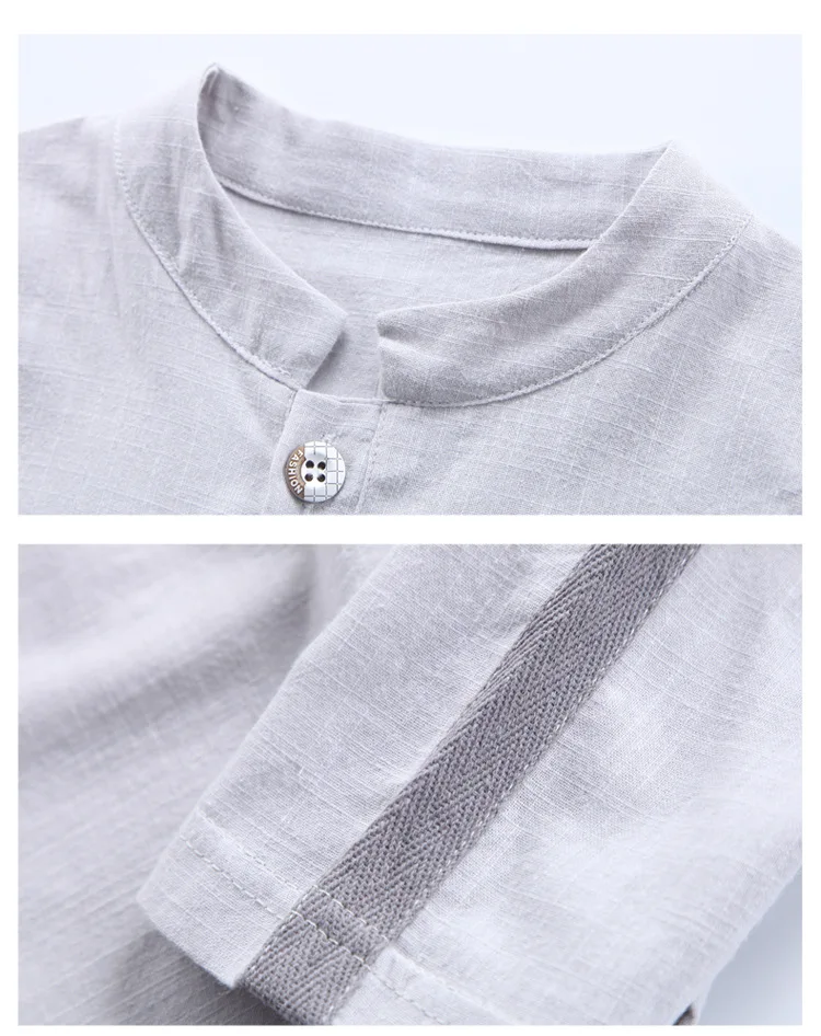 kids 2pcs sets solid o-neck cotton linen tops t shirts for boys sport suits fashion boys clothes children summer 2018 clothing (20)