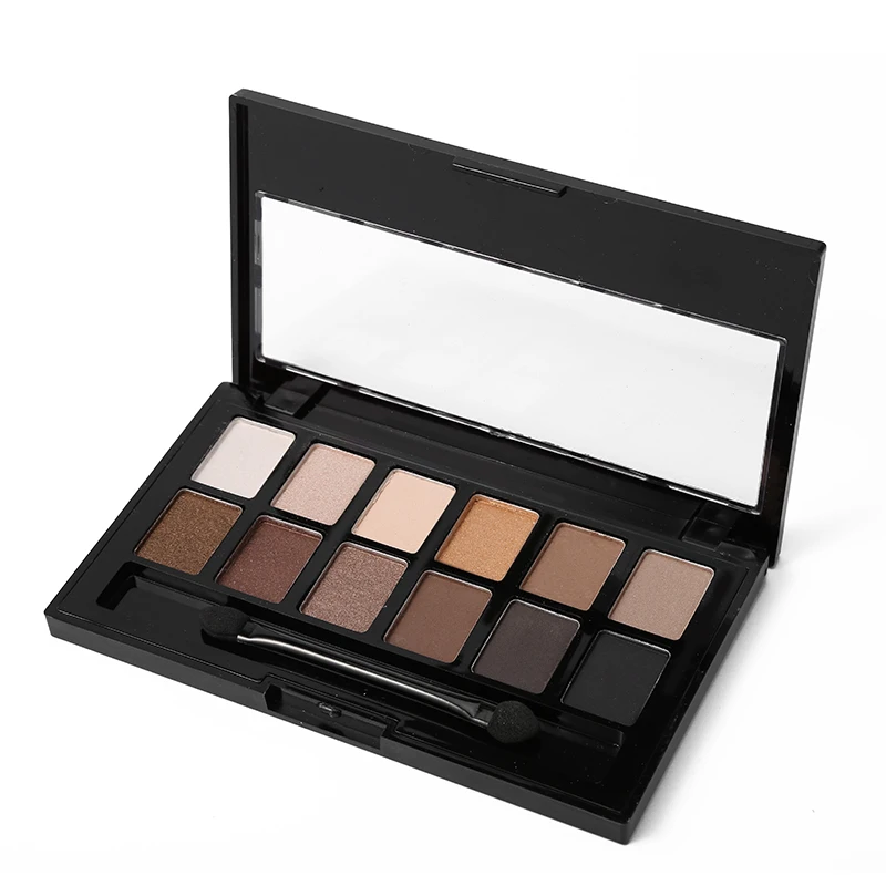 Ucanbe 12 цветов Pro Nude Earth color макияж тени для век Палитра с кистью дымчатые тени для век мерцающие матовые минеральные Водонепроницаемые Наборы