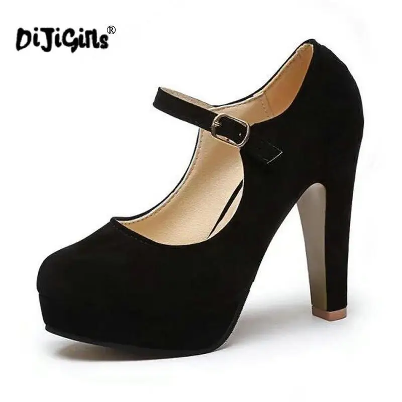 Женские туфли на толстом каблуке DIJIGIRLS Осенняя обувь высоком 2018|high-heeled shoes|women