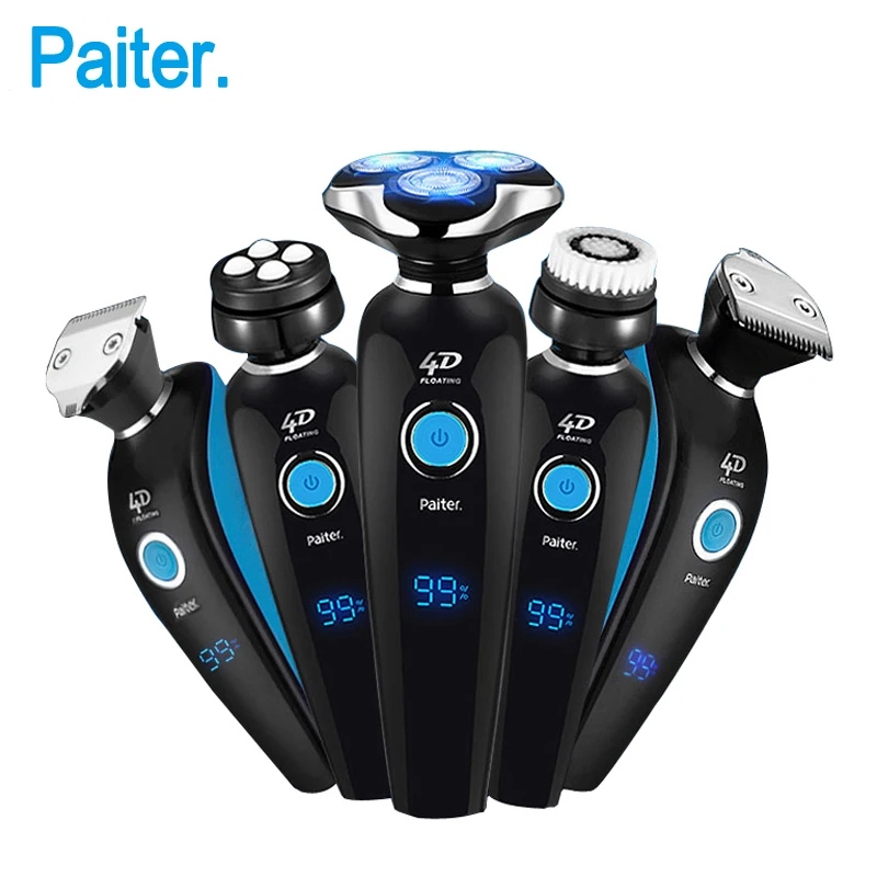 Paiter 4D 4 в 1 электробритва Мужская бритвенная машина бритва USB перезаряжаемая электрическая бритва Wholebody Моющаяся