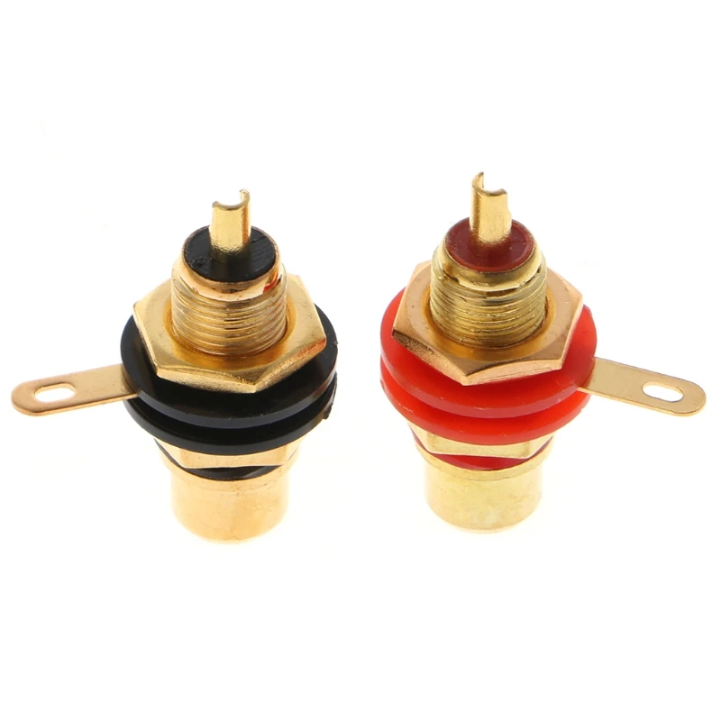 

1 Pair RCA Female Socket Connector Chassis Panel Mount Adapter Audio Terminal Plug