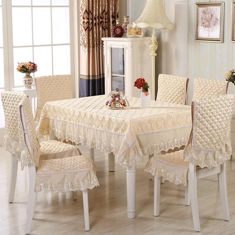 Elegant 13 pcs/set Rectangular Table Cloth Set with Chair Covers