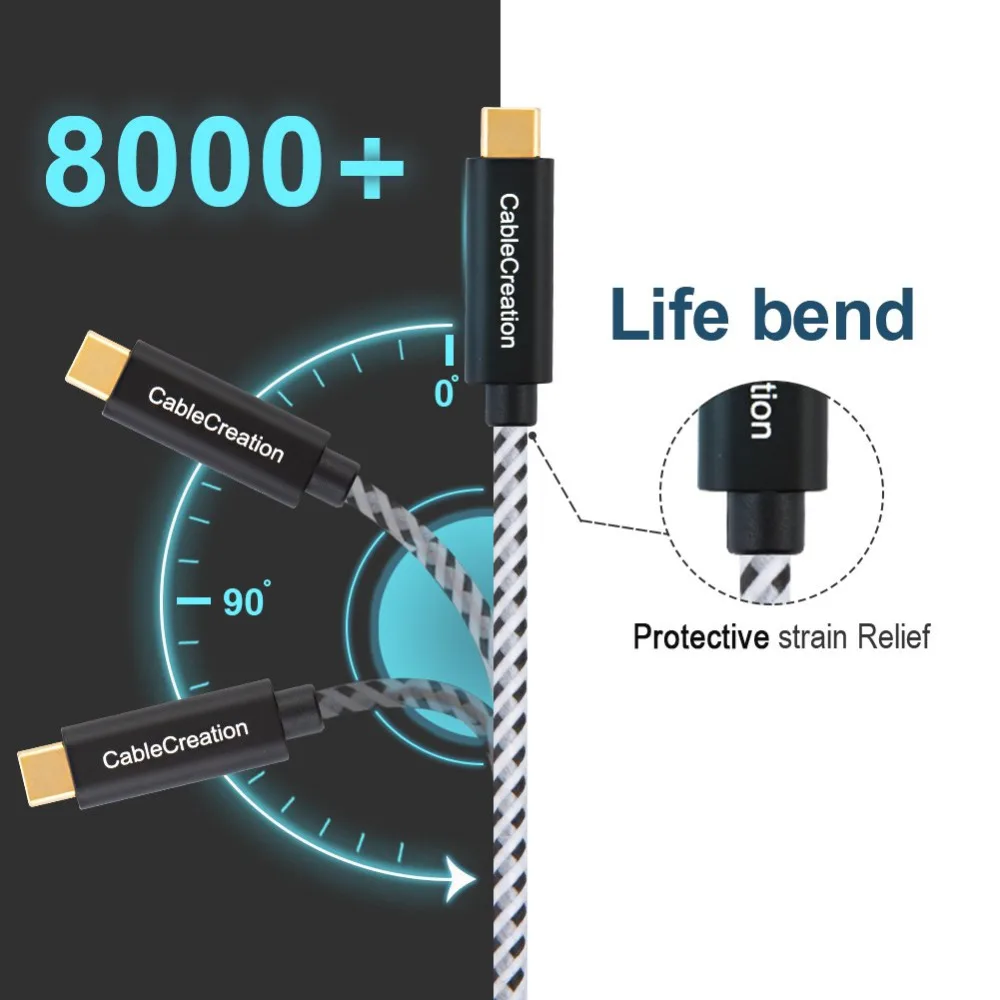 Кабель USB Type C CableCreation SuperSpeed 10 Гбит/с 3 1 Тип Папа мама Удлинительный кабель