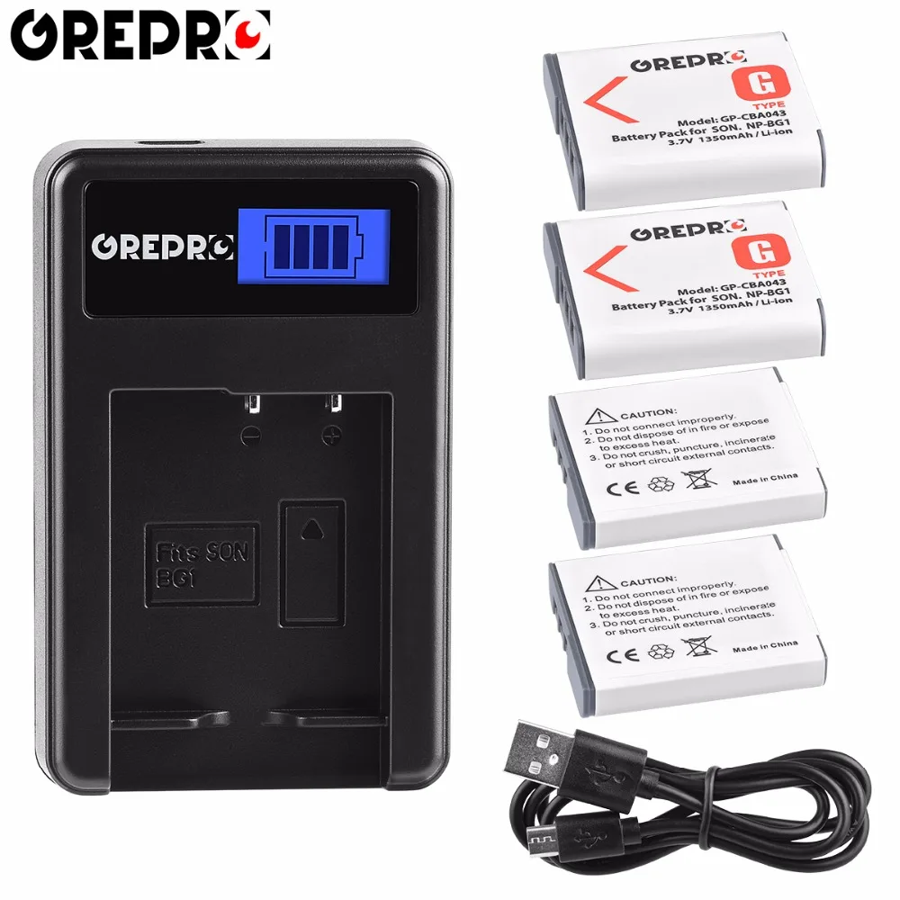 

4pcs NP-BG1 FG1 NPBG1 NP BG1 Battery+LCD Charger for Camera SONY Cyber-shot DSC-H3 DSC-H7 DSC-H9 DSC-H10 DSC-H20 DSC-H55 DSC-H70