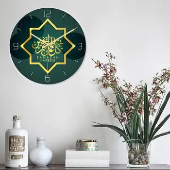 

Hot Ramadan Muslim Wall Clock Electronic Frameless 3D Wall Clock Decal Sticker Muslim Ramadan Eid Mubarak Decoration