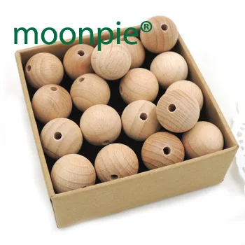 Wholesale 18mm round beech wooden beads unfinished nursing necklace beading ,50pcs Germany beech wood EA270A