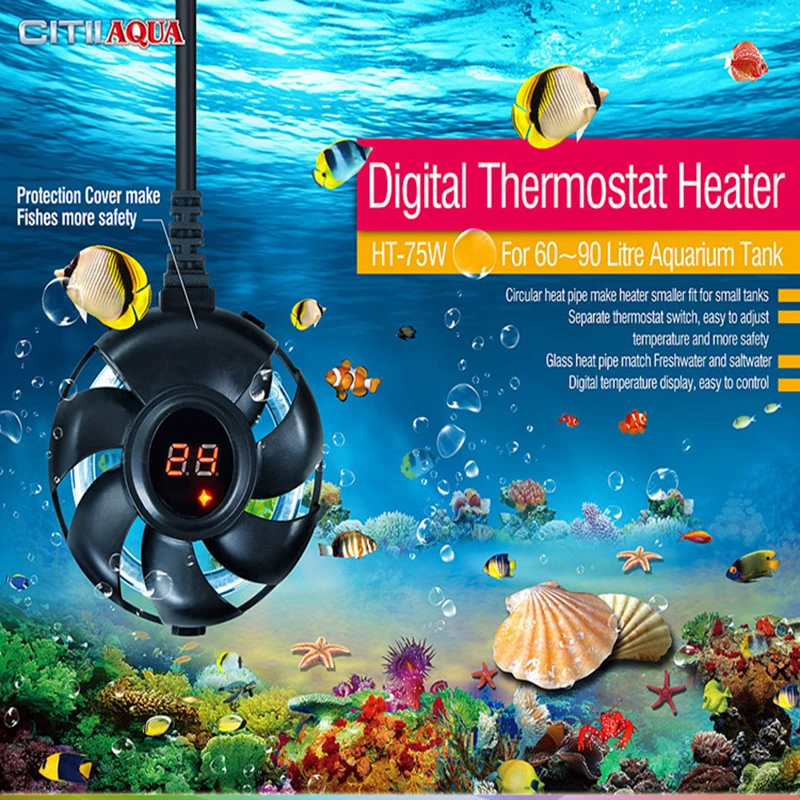 CITII AQUA Digital Display Nano Aquarium Heater Adjustable Fish Tank