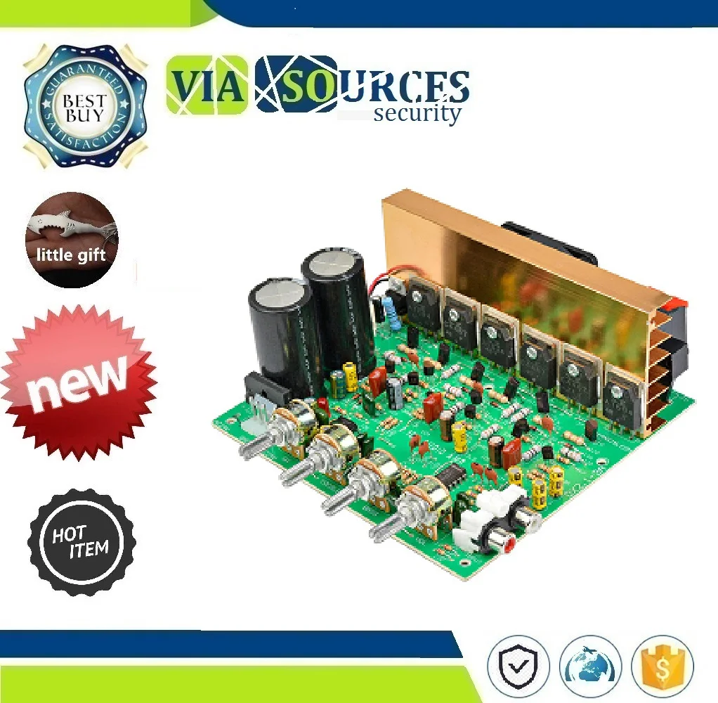 

AC18-24V Home Theater Audio Amplifier Board 2.1 Channel 240W High Power Subwoofer Amplifier Board AMP Dual