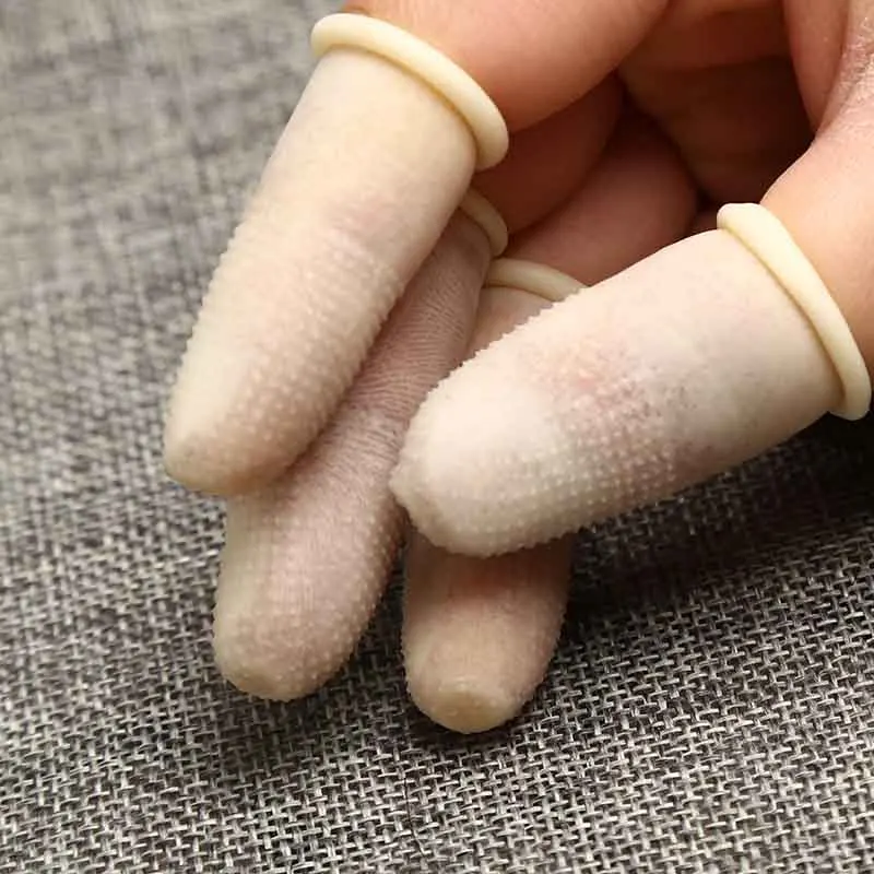 100 шт. перчатки для пальцев латексные резиновые перчатки для пальцев Защитные противоскользящие антистатические защитные PAK55