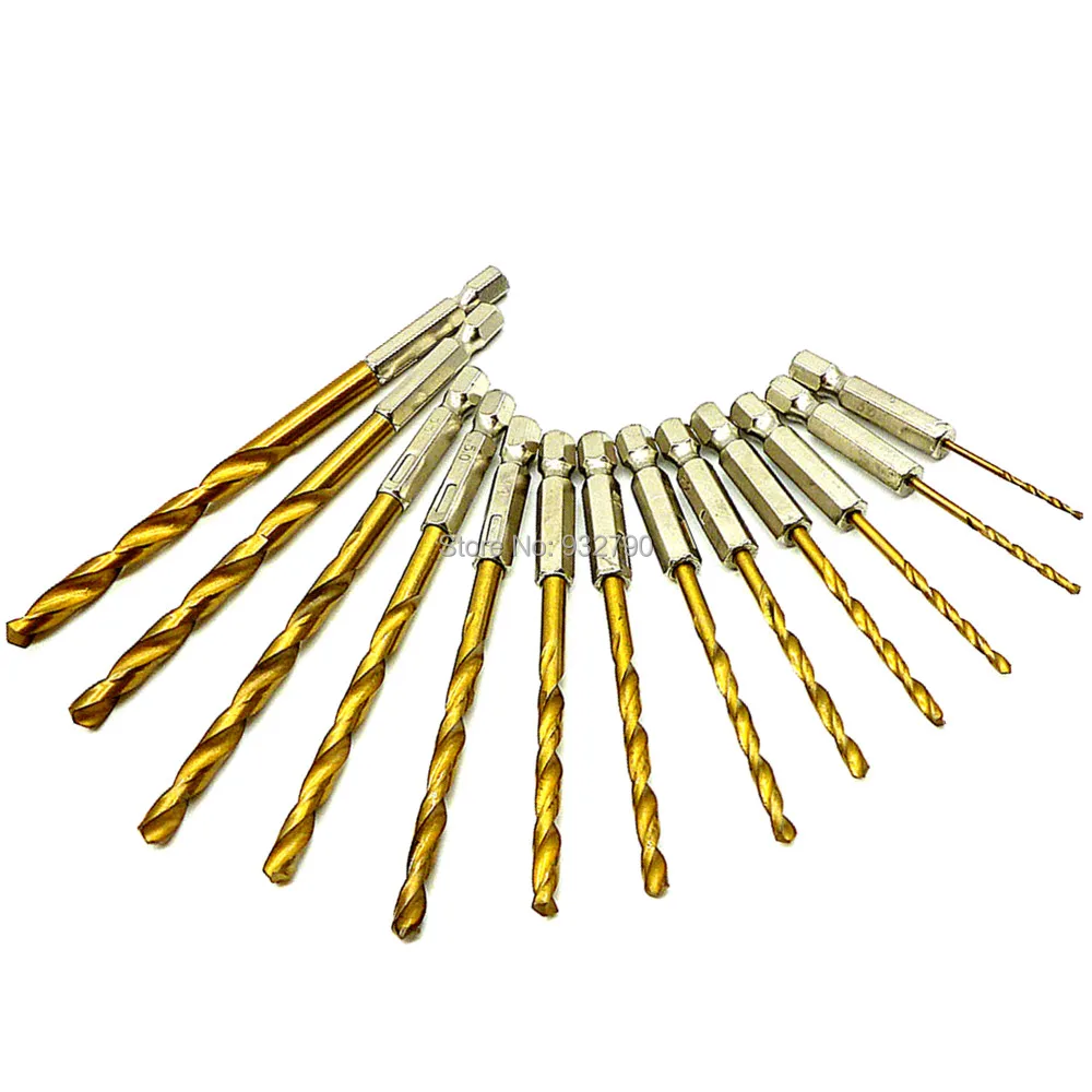 

13pc High Speed Steel Drill Bit Hex Shank Titanium Twist Bit 1.5mm 2mm 2.5mm 3mm 3.2mm 3.5mm 4mm 4.5mm 4.8mm 5mm 5.5mm 6mm 6.5mm