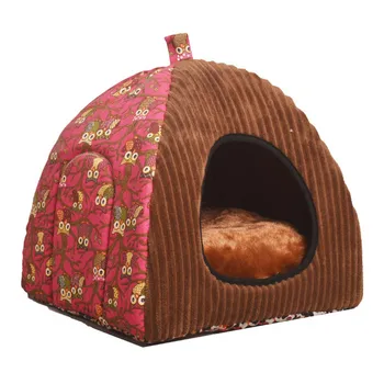 

Venxuis Soft Print Cotton Pet Dog House Washable Cartoon Dog Mat Winter Warm Pet House For Small Dog Cat Teddy Chihuahua