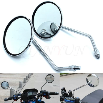 

Universal motorcycle mirror chrome round mirror motorcycle rearview mirror for Yamaha FZ6 FAZER MT-07 FZ07 MT-09 SR FZ09 XJ6