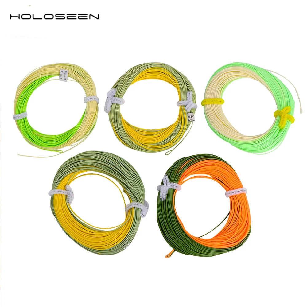 Holoseen 100FT Вес вперед плавающая Летающая леска двойной цвет 2 8wt соленая с сварными
