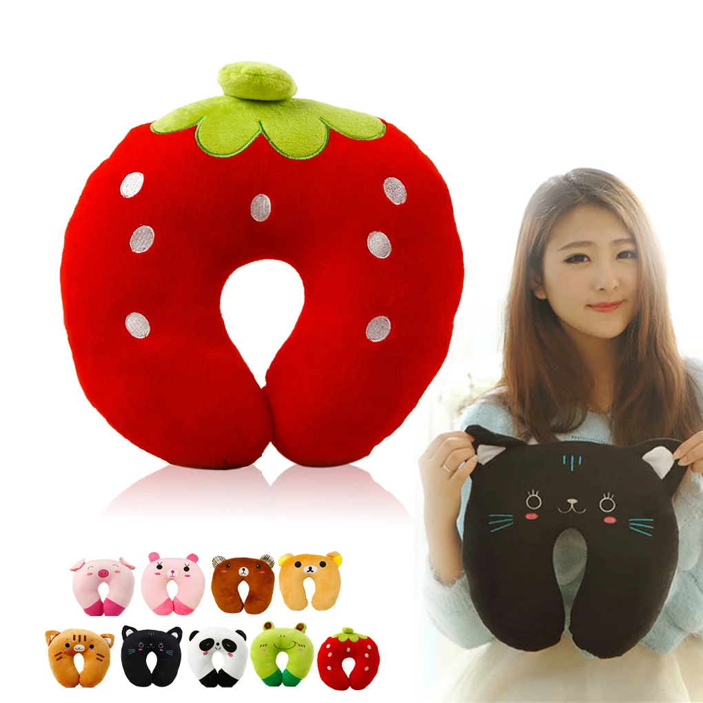 

Comfortable Cushion For Car Plane Cartoon Animals U Shaped Pillow Travel Neck Pillow Multi-Color Neck Support Head Rest Cushion