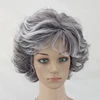 HAIRJOY Women Wig 2 Tones Grey White Ombre Synthetic Short Layered Curly Hair Puffy  Bangs Heat Resistant 9 Color Available ► Photo 2/6