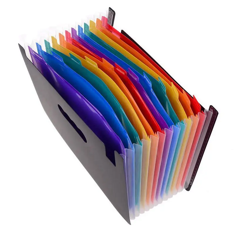 12 карманов расширяющиеся файлы папка/A4 расширяемый файл Органайзер/Портативная папка для бумаг на молнии/Высокая емкость разноцветный Sta