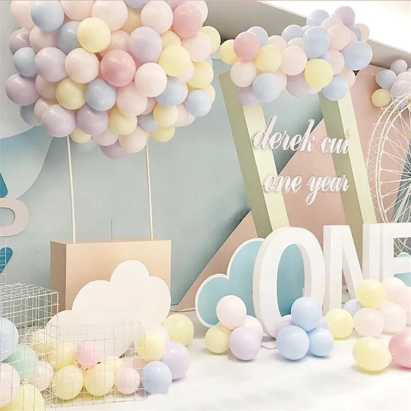 100 pzas/lote 10 pulgadas Macaron de látex Globos de cumpleaños boda decoración bebé ducha, fiesta de cumpleaños de niña de globo de helio nuevo