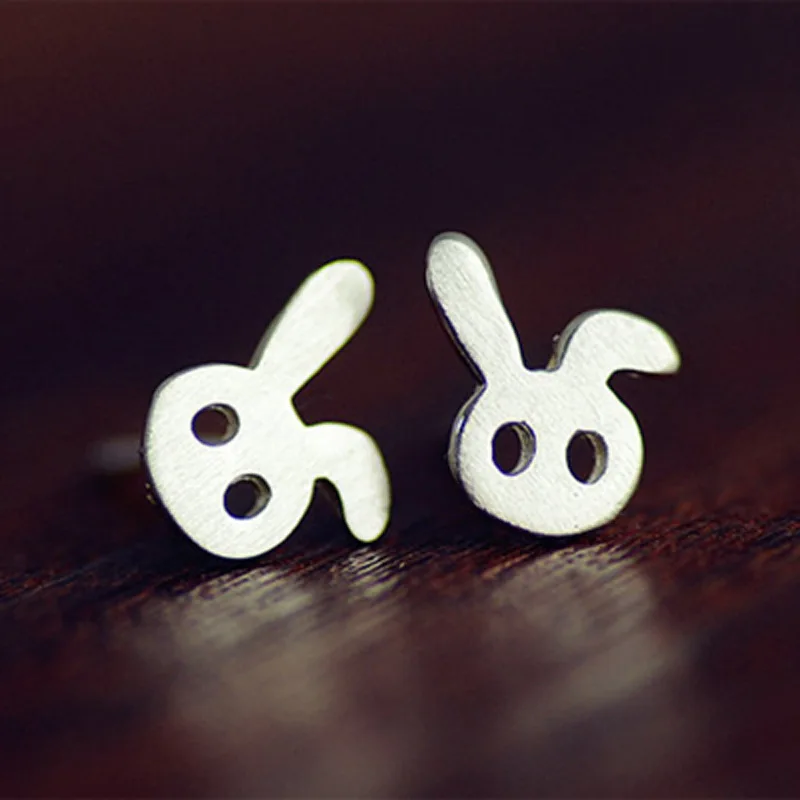 Fashion Anting Sen Garis Perempuan Manis Kelinci Kecil Menggambar