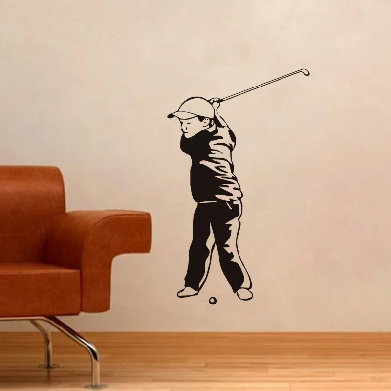Home Decoration Wallpaper Cute Kids Golf Wall Decals Sport Art Mural