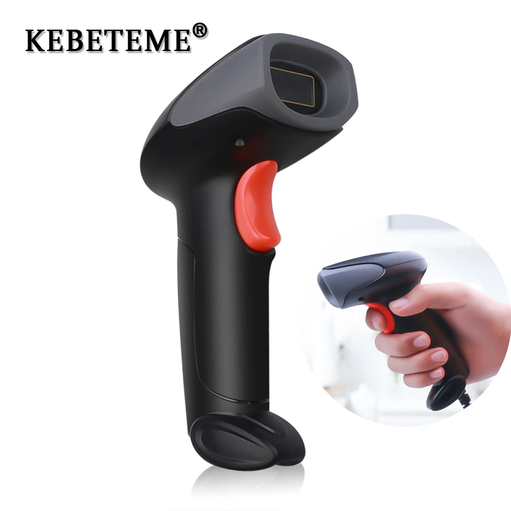KEBETEME Новый портативный беспроводной сканер штрих кода лазерный