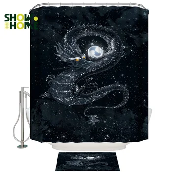 

Showhome Dragon Pearl Beast Of China Bathroom Accessory Sets 2 Piece Bathroom Set Shower Curtain Sets Waterproof Toilet Modern