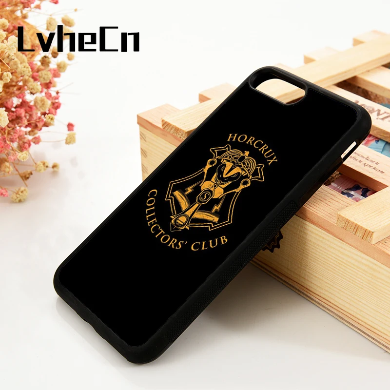 

LvheCn 5 5S SE 6 6S Phone Cover Cases For iPhone 7 8 PLUS X Xs Max XR Silicone Harry Potter Horcrux Collectors Club Symbol Logo
