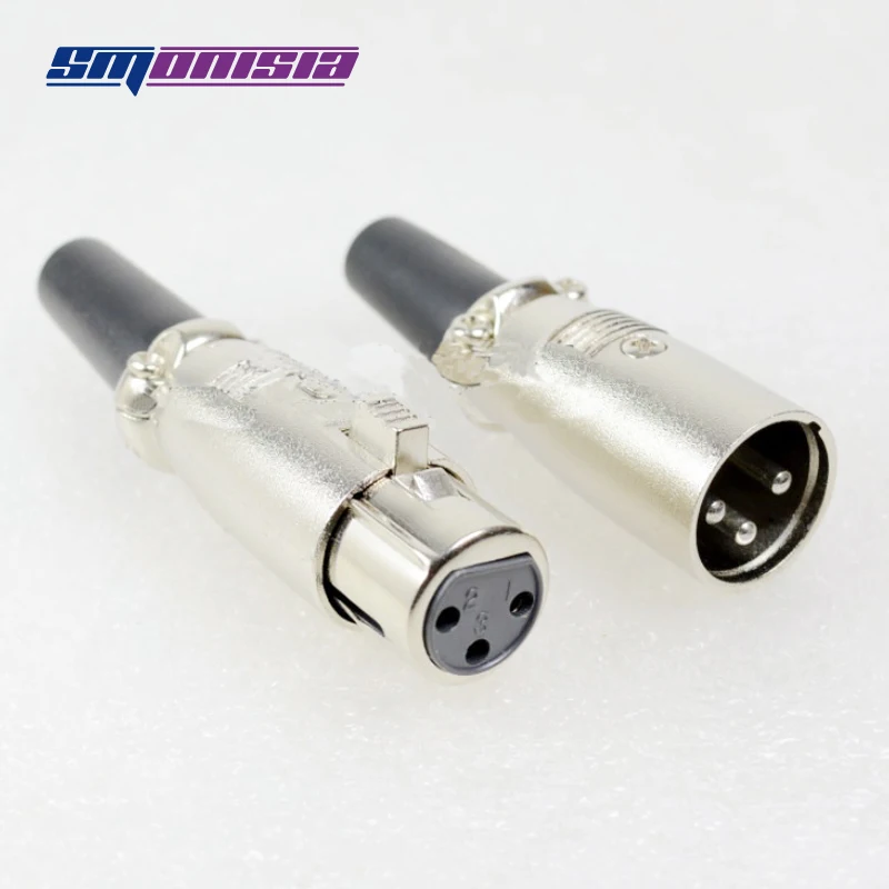 5pcs Japanese 3P Copper Pin XLR Male Jack Socket KTV Mixer Microphone