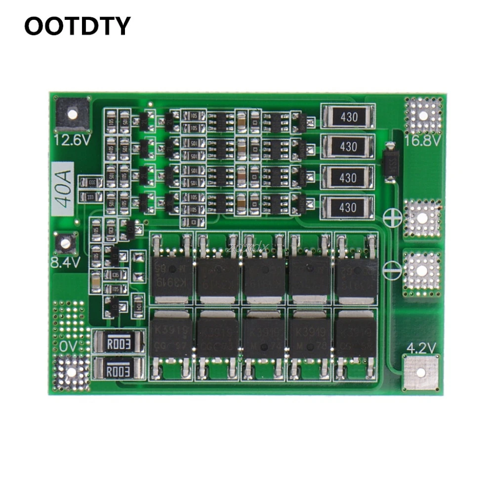 4S 40A 14,8 V 16,8 V литий-ионный аккумулятор 18650 BMS Щит защиты печатной платы баланс