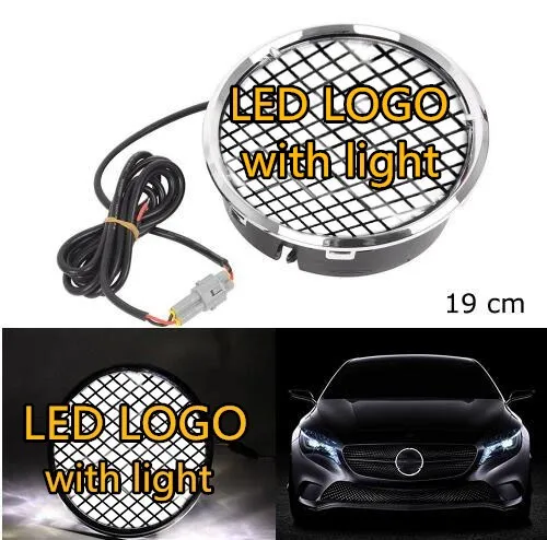 

Qirun Illuminated Car LED Light Front Grille Star Logo Emblem Badge for Mercedes Benz Hood Ornament Emblem Size 19 cm/7.48 inch
