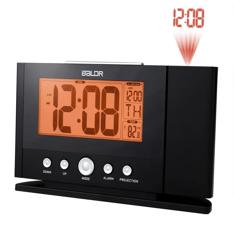 LCD Digital Projection Alarm Clock With Temperature Electronic Desk
