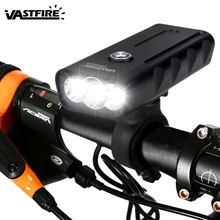 Front USB Bike Light 3*T6 LED Flashlight 3 Modes Cycling Lamp Safety Night Riding Light Camping Torch with Built-in Battery lucky bag with zanflare b3 3 led bike light
