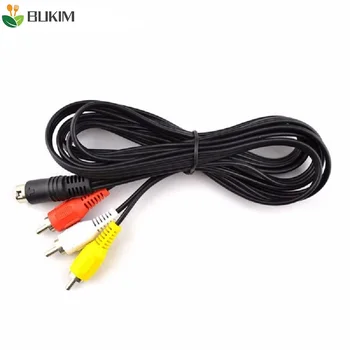 

BUKIM 1.8M 3RCA to 9 pin Nickel Plated Plug Game Retro-bit AV RCA Audio Video Cable For Sega Genesis 2 3 II III Connection Cord