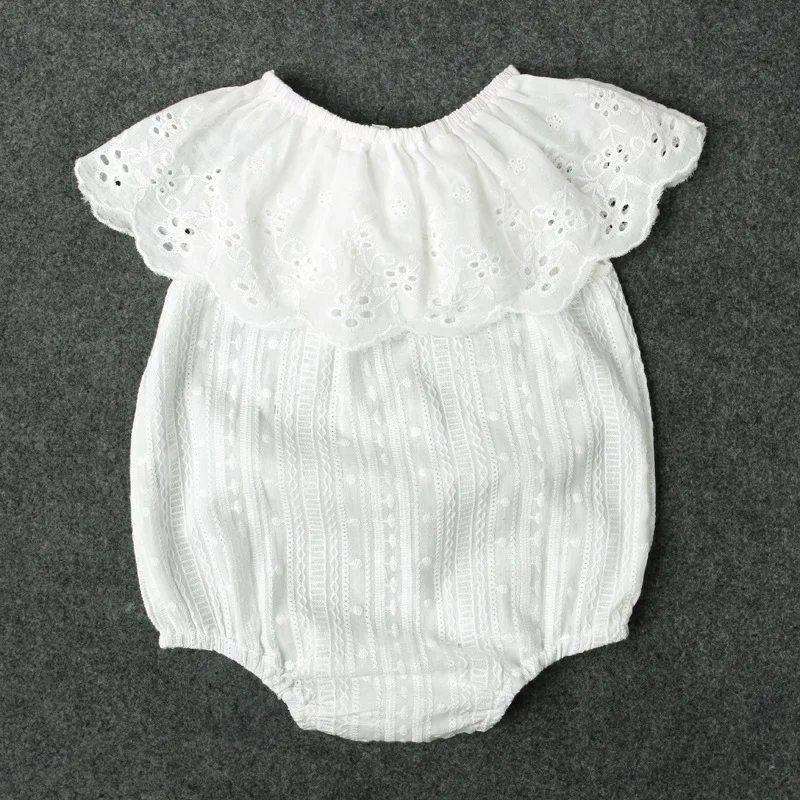 Летняя и весенняя одежда для детей sunsuit одежда для малышей комбинезон для новорожденной девочки bebe Модный комбинезон одежда для маленьких девочек - Цвет: Белый