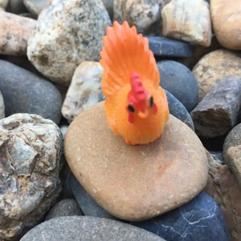 Zocdou 2 peças galo vermelho galinha chook aves fazenda diy modelo pequena estátua pequena estatueta artesanato figura ornamento miniaturas