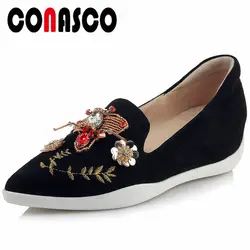 CONASCO/женские туфли-лодочки с украшением в виде пауков, модная обувь высокого качества, замшевые туфли-лодочки, весенне-летняя обувь, женская