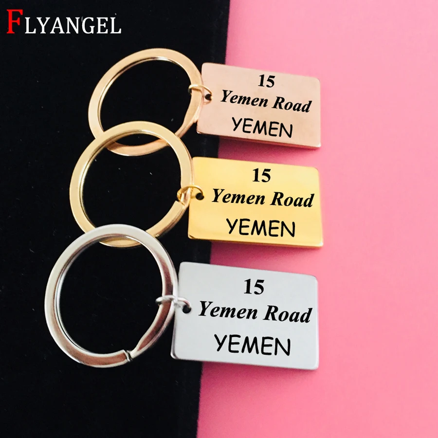 

Gift For Friends Funny Stainless Keyring Fashion Jewelry Engraved 15 Yemen Road Chandler Bing Friends Tv Show Inspired Keychain