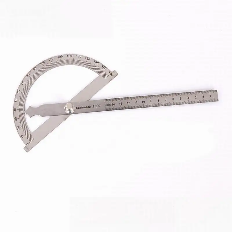 50 pcs Protractor Round Head Angle Square Rule Ruler Machinist Stainless Steel General Tools For Size 90 x 150 mm